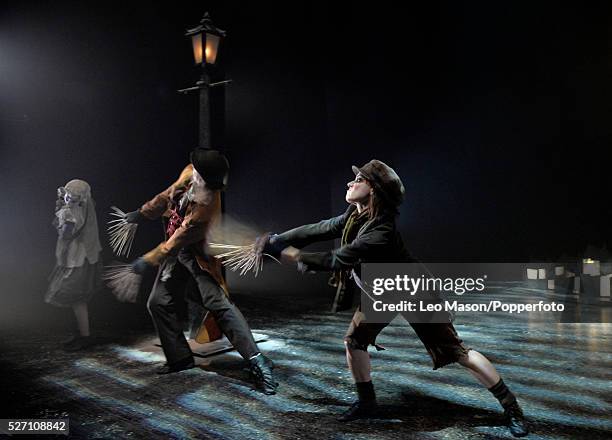 Arthur Pita's THE LITTLE MATCH GIRL at Sadlers Wells Theatre London UK The little Match Girl Corey Claire Annand The Lamp Man Karl Fagerlund The...