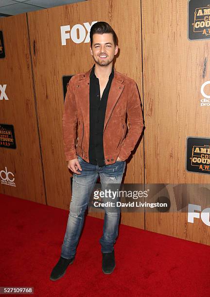 Singer Chase Bryant poses in the press room at the 2016 American Country Countdown Awards at The Forum on May 01, 2016 in Inglewood, California.