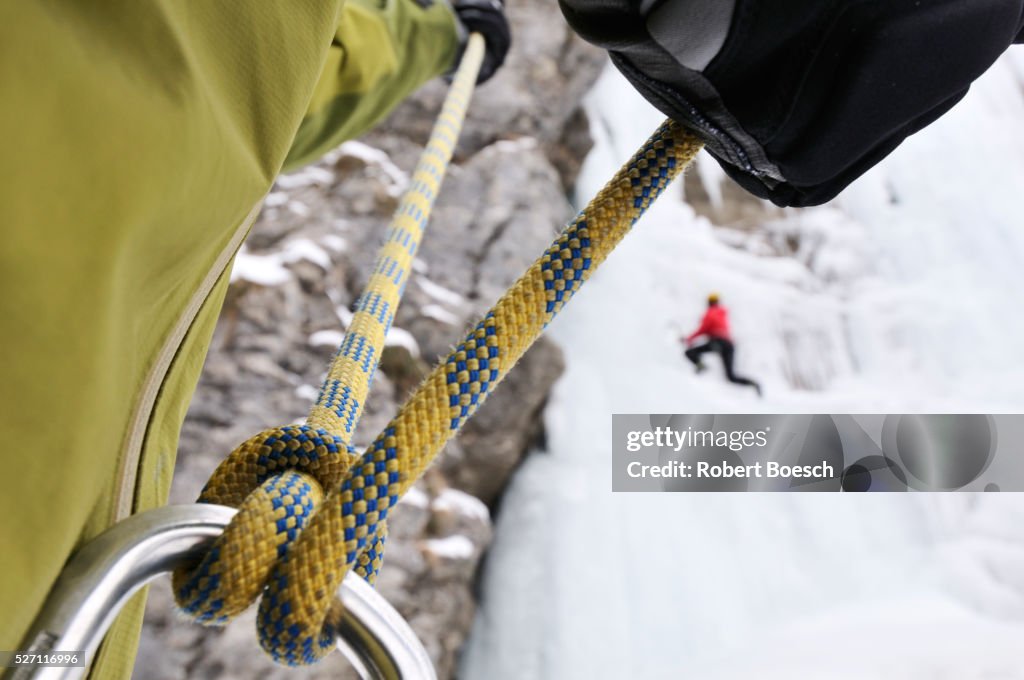 Ice climbing in the Swiss Alps