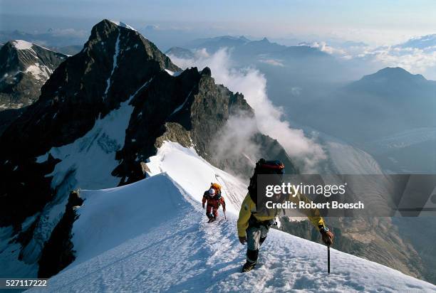 mountaineering in the swiss alps - graubunden canton stock pictures, royalty-free photos & images