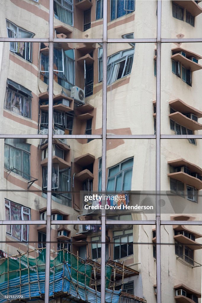 Reflection of an apartment block