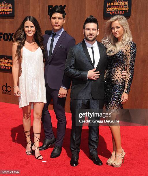 Singers Dan Smyers and Shay Mooney of Dan + Shay arrive at the 2016 American Country Countdown Awards at The Forum on May 1, 2016 in Inglewood,...