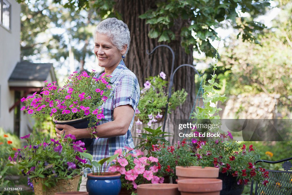 Senior woman gardening