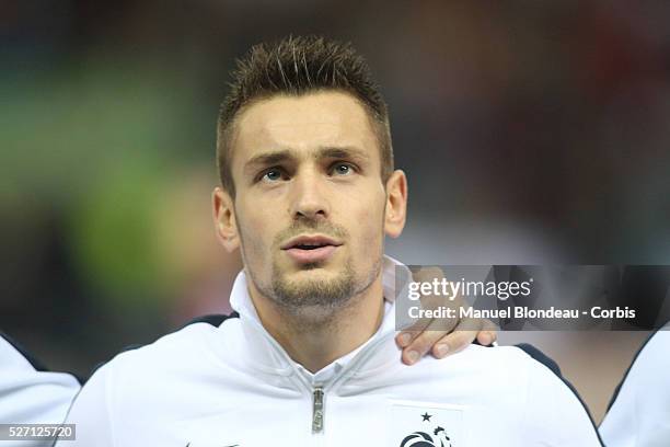 Mathieu Debuchy of France during the FIFA World Cup 2014 qualifying football match Spain vs France at Vicente Calderon stadium in Madrid, Spain, on...