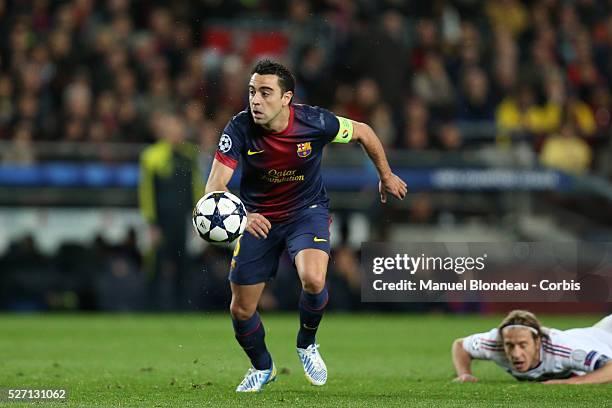 Xavi Hernandez of FC Barcelona during the UEFA Champions League round of 16 second leg football match between FC Barcelona and AC Milan at the Camp...