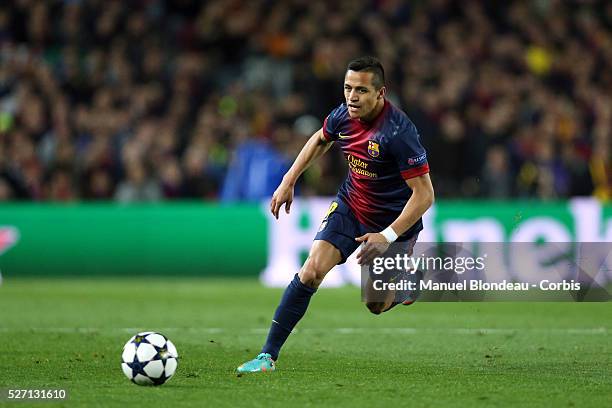 Alexis Sanchez of FC Barcelona during the UEFA Champions League round of 16 second leg football match between FC Barcelona and AC Milan at the Camp...