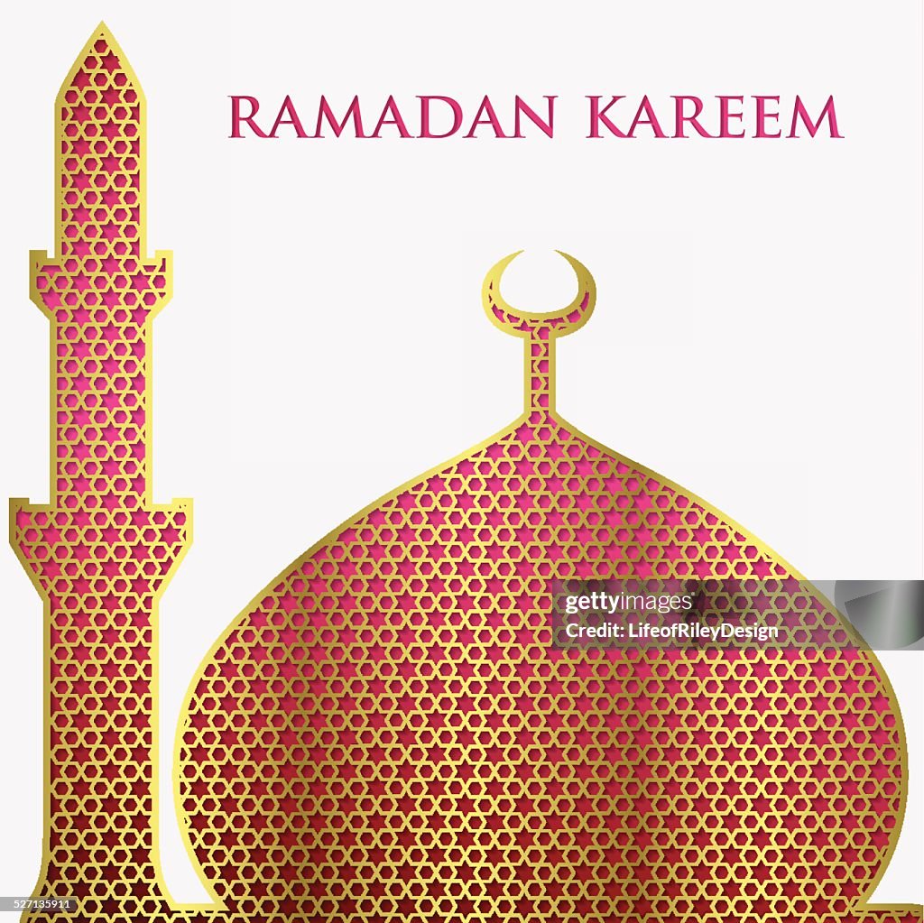 Textured Mosque Card In Vector Format High-Res Vector Graphic - Getty ...