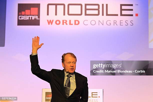 John Chambers, chief executive officer of Cisco Systems Inc., speaks during a keynote event at the Mobile World Congress in Barcelona, Spain, on...