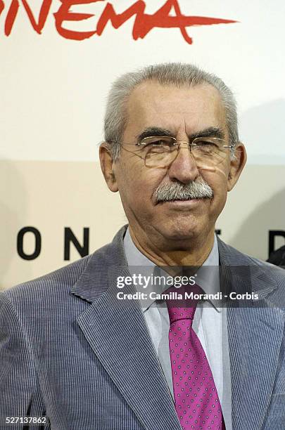 Writer Giulietto Chiesa at the photocall of "Zero-Inchiesta Sull 11 Settembre" during the 2nd annual Rome Film Festival.