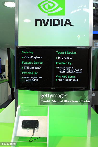 The ZTE Mimosa X powered by NVIDIA Tegra 3 is pictured at the Mobile World Congress in Barcelona, Spain, on Thursday, March 1, 2012. The 2012 Mobile...