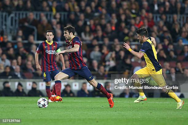 Cesc Fabregas of FC Barcelona during the UEFA Champions league Quarter Final first leg football match between FC Barcelona and Club Atletico de...