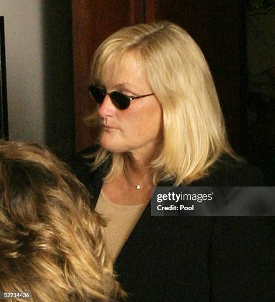 Debbie Rowe, Michael Jackson's ex-wife and mother of two of his children, leaves the courtroom after court adjourns for the day at the Santa Barbara...