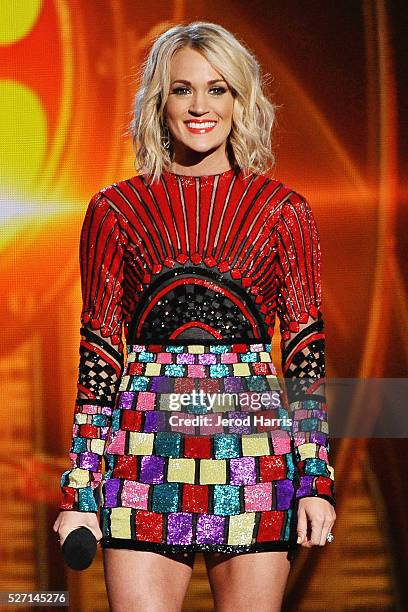 Carrie Underwood speaks on stage at the 2016 American Country Countdown Awards at The Forum on May 1, 2016 in Inglewood, California.