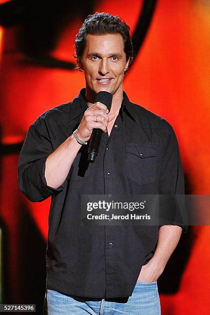 Matthew McConaughey speaks on stage at the 2016 American Country Countdown Awards at The Forum on May 1, 2016 in Inglewood, California.