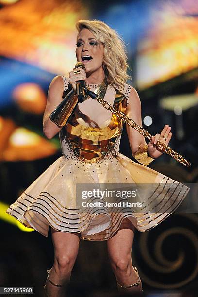 Carrie Underwood performs on stage at the 2016 American Country Countdown Awards at The Forum on May 1, 2016 in Inglewood, California.