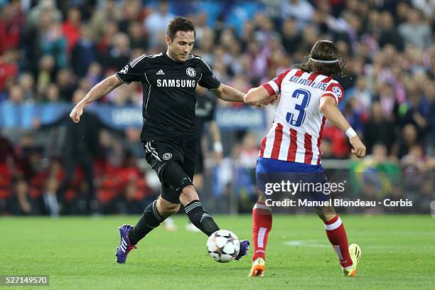 Frank Lampard of Chelsea FC during the UEFA Champions League Semifinal first leg match between Club Atletico de Madrid and Chelsea FC at the Vicente...