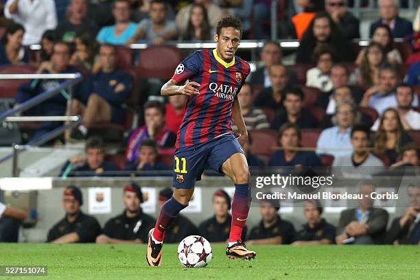 Neymar of FC Barcelona during the UEFA Champions league football match between FC Barcelona and Ajax Amsterdam at the Camp Nou stadium in Barcelona,...