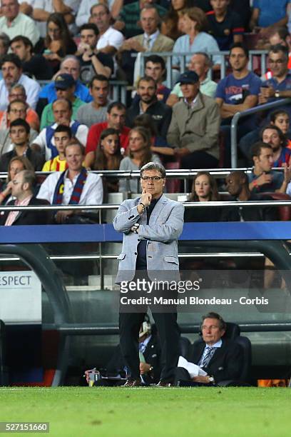 Head coach Gerardo Martino of FC Barcelona during the UEFA Champions league football match between FC Barcelona and Ajax Amsterdam at the Camp Nou...