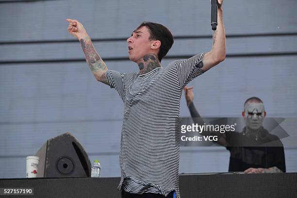 Josh Friend of Modestep performs onstage during the Beijing Strawberry Music Festival 2016 at Xianghe County on May 1, 2016 in Langfang, Hebei...