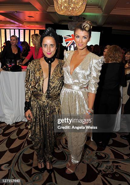 Costume designer Julia Clancey and Miss Universe Great Britain, Amy Willerton attend BritWeek's 10th Anniversary VIP Reception & Gala at Fairmont...