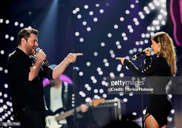 Chris Young and Cassadee Pope perform at 2016 iHeartCountry Festival at The Frank Erwin Center on April 30, 2016 in Austin, Texas.