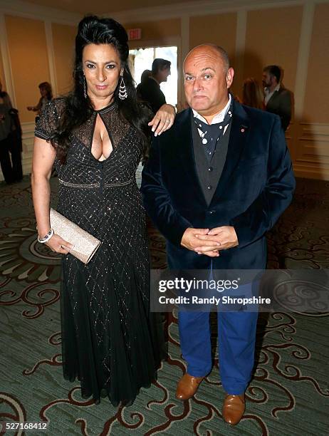 Actress Alice Amter and BAFTA LA Chairman of the Board Nigel Daly attend BritWeek's 10th Anniversary VIP Reception & Gala at Fairmont Hotel on May 1,...