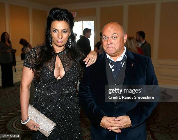 Actress Alice Amter and BAFTA LA Chairman of the Board Nigel Daly attend BritWeek's 10th Anniversary VIP Reception & Gala at Fairmont Hotel on May 1,...