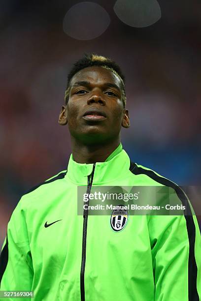 Paul Pogba of Juventus FC during the UEFA Champions League, Group A, football match between Club Atletico de Madrid and Juventus FC at the Vicente...