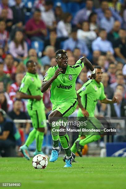 Paul Pogba of Juventus FC during the UEFA Champions League, Group A, football match between Club Atletico de Madrid and Juventus FC at the Vicente...