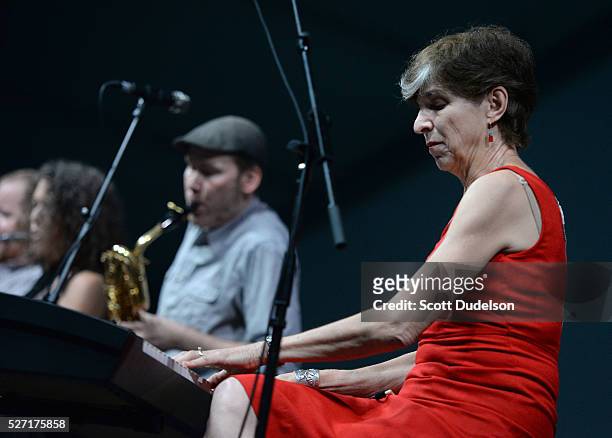 Musician Marcia Ball performs onstage during New Orleans Jazz & Heritage Festival at Fair Grounds Race Course on May 1, 2016 in New Orleans,...