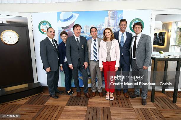 Zeljko Franulovic, director of the Monte Carlo Masters , Arnaud Boestch, director of The communication of Rolex France and some guest are pictured at...