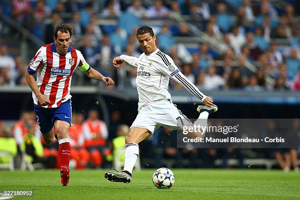 Cristiano Ronaldo of Real Madrid during the UEFA Champions League Quarter Final second leg match between Real Madrid CF and Club Atletico de Madrid...