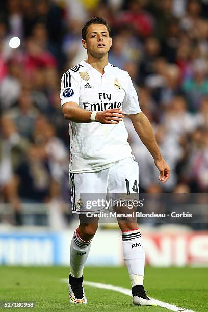 Javier Hernandez of Real Madrid during the UEFA Champions League Quarter Final second leg match between Real Madrid CF and Club Atletico de Madrid at...