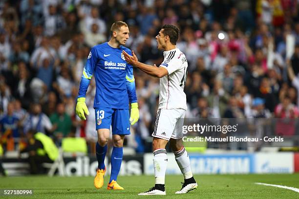 Javier Hernandez of Real Madrid during the UEFA Champions League Quarter Final second leg match between Real Madrid CF and Club Atletico de Madrid at...