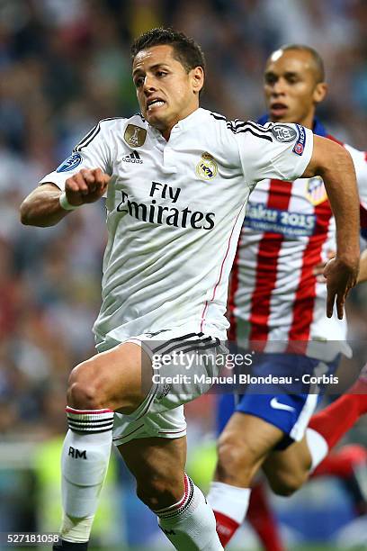 Javier Hernandez of Real Madrid during the UEFA Champions League Quarter Final second leg match between Real Madrid CF and Club Atletico de Madrid at...