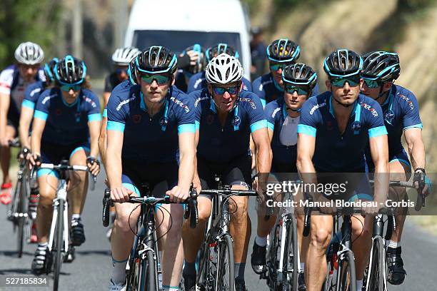 Cyclist Lance Armstrong is pictured as he rides a stage of The Tour De France for a leukaemia charity from Rodez to Mende, southwest France, on July...