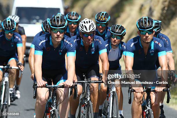 Cyclist Lance Armstrong is pictured as he rides a stage of The Tour De France for a leukaemia charity from Rodez to Mende, southwest France, on July...