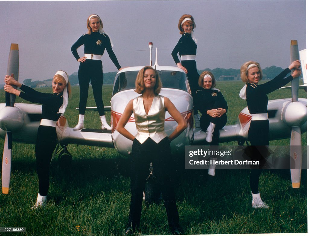 Honor Blackman and Girls from Goldfinger