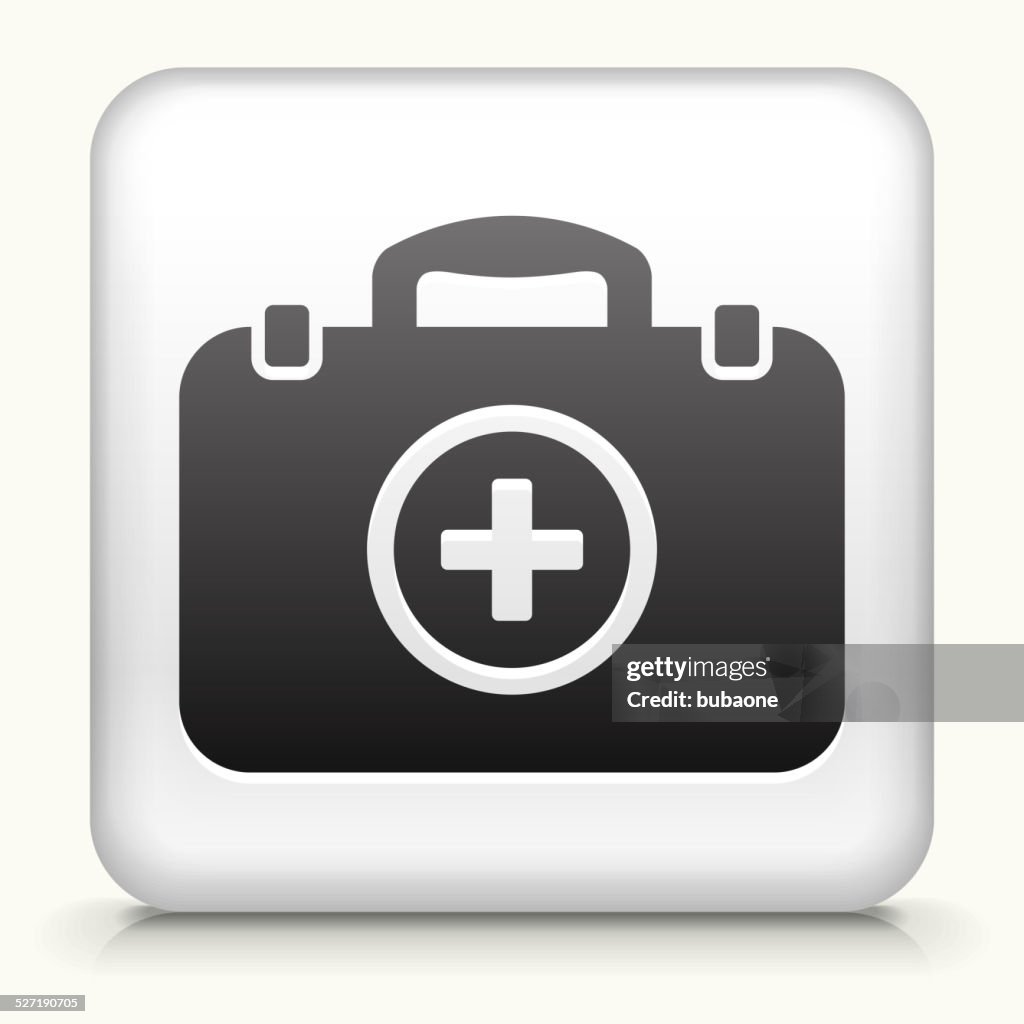 Square Button with Medical Briefcase