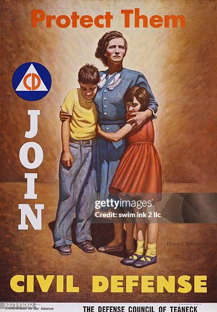 Protect Them, Join Civil Defense Poster by Harold Stevenson