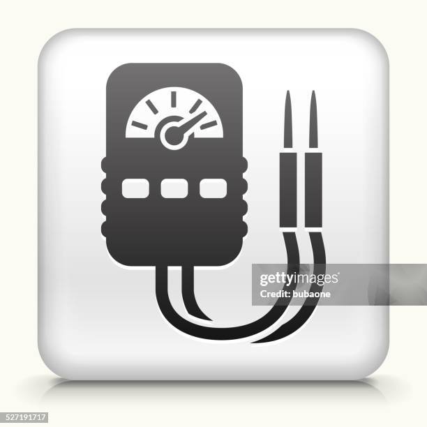 square button with ammeter - electric meter stock illustrations