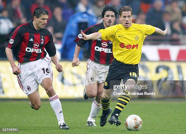 Halbfinale, Mailand; AC MAILAND - BORUSSIA DORTMUND 3:1; Jose CHAMOT, Gennaro GATTUSO/MAILAND, Lars RICKEN/DORTMUND