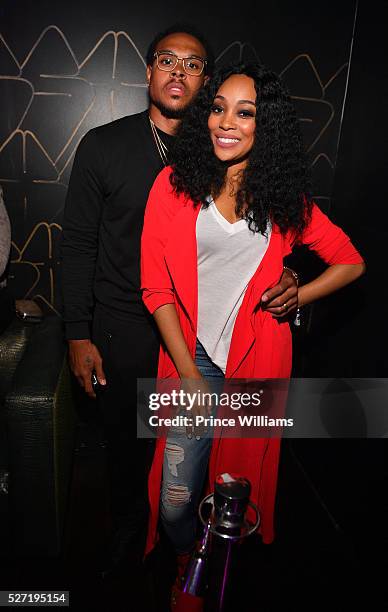 Monica Brown and Shannon Brown attend XS Lounge on May 1, 2016 in Atlanta, Georgia.