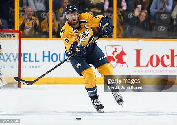 Shea Weber of the Nashville Predators skates against the Anaheim Ducks in Game Four of the Western Conference First Round during the 2016 NHL Stanley...