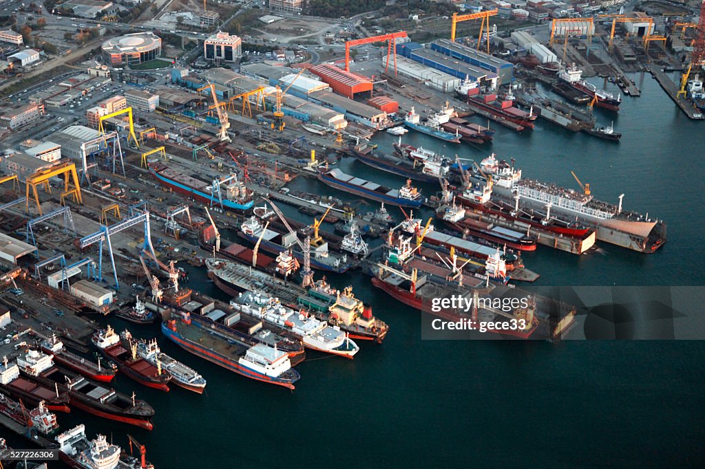 Aerial View of Port with chips