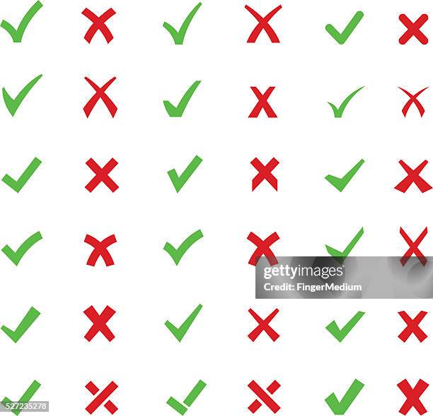 check mark buttons - right wrong stock illustrations