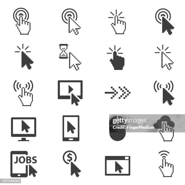 cursor symbol-set - pfeil pixel stock-grafiken, -clipart, -cartoons und -symbole