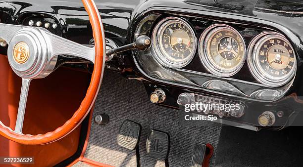 alfa romeo 1900 c cabrio dashboard - alfa romeo vintage stock pictures, royalty-free photos & images