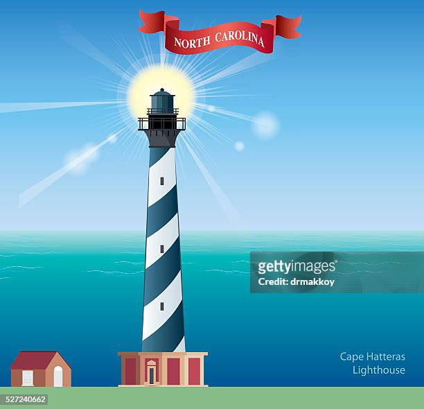 hatteras lighthouse - beacon stock illustrations