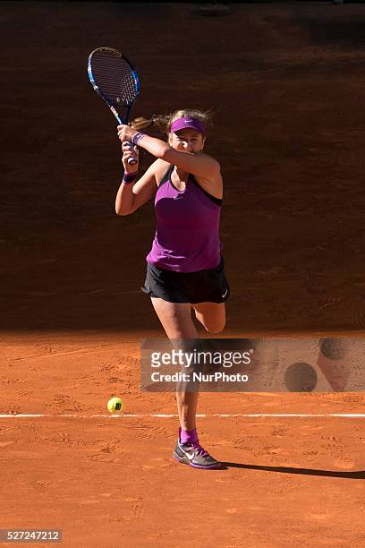 Victoria Azarenka of Belarus during day three of the Mutua Madrid Open tennis tournament at the Caja Magica on May 02, 2016 in Madrid,Spain.